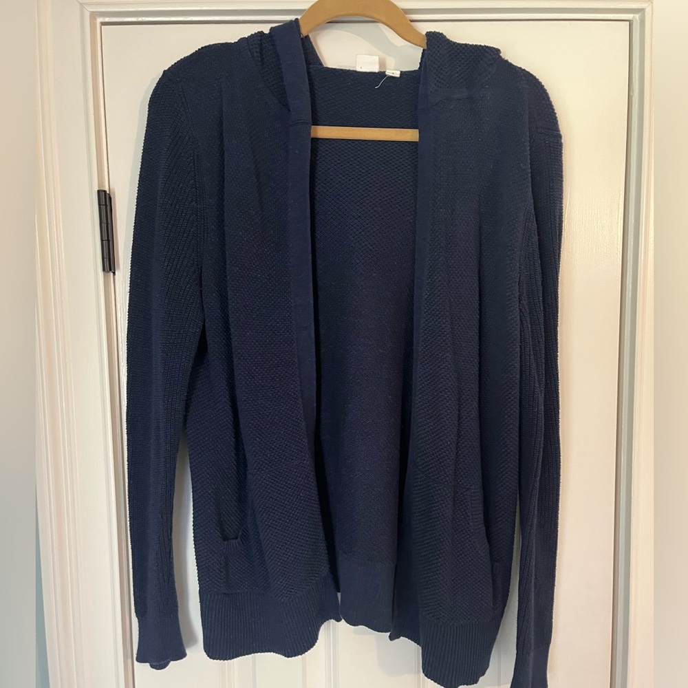 GAP Navy Women's Cardigan with Hood Size Small